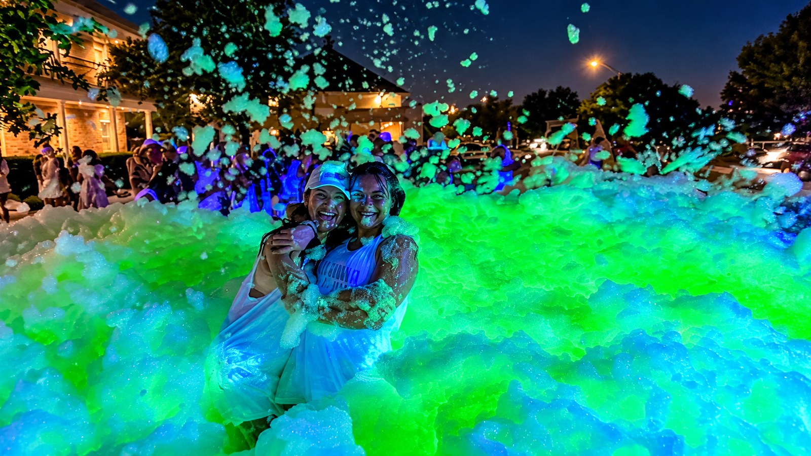 UV glow foam party