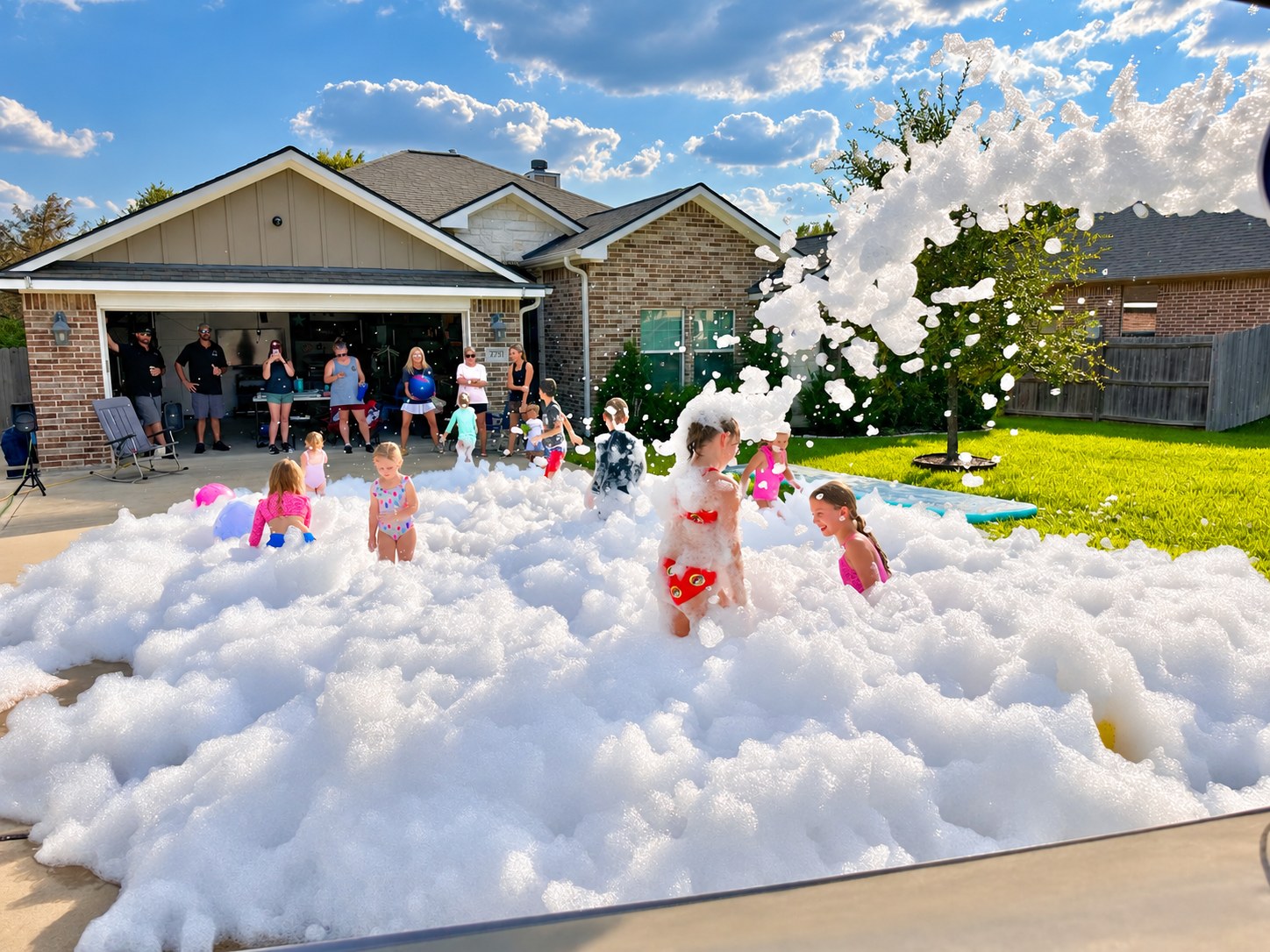 Backyard foam party