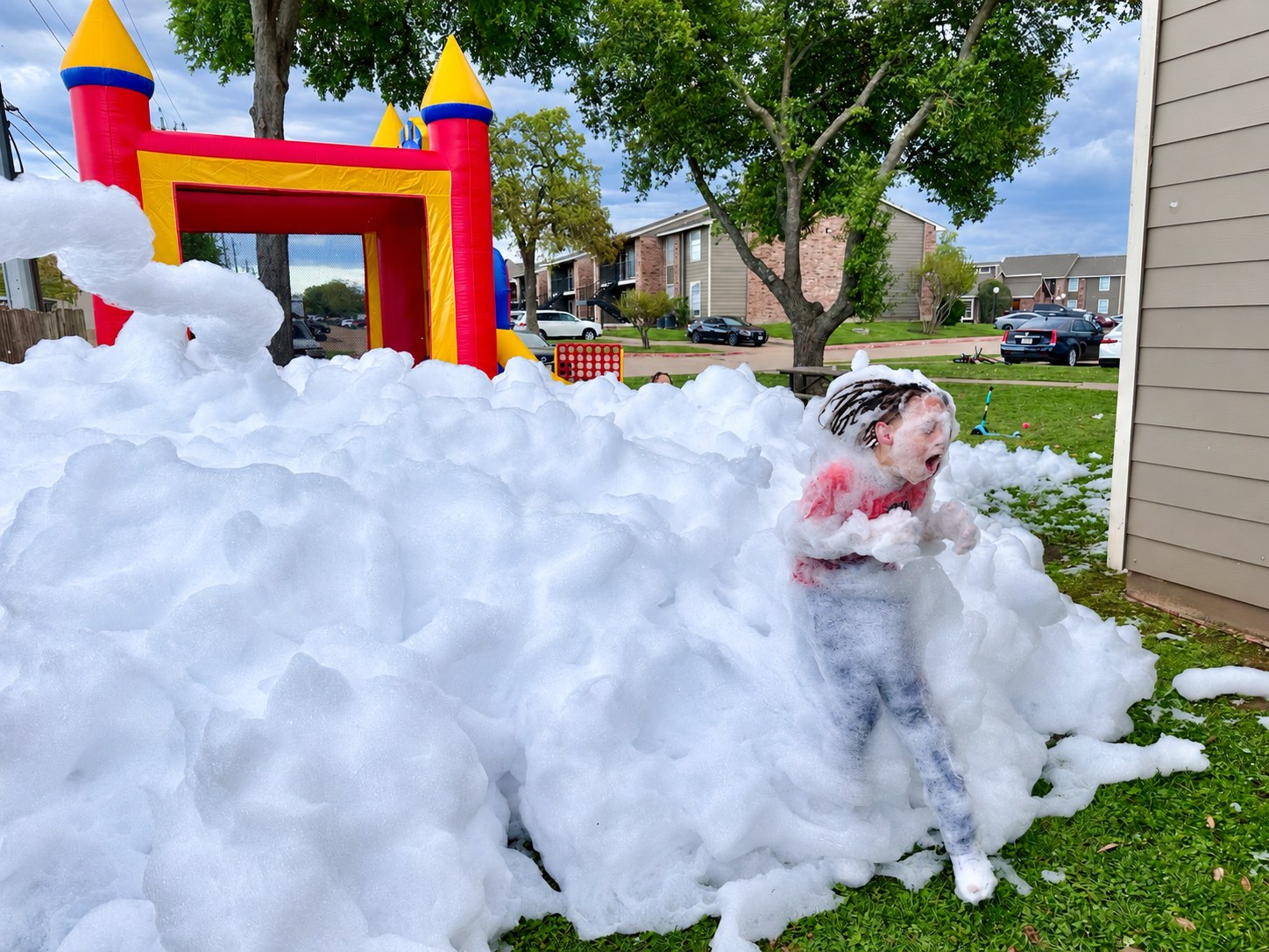 Foam-filled backyard